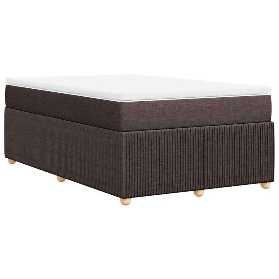 Sommier à lattes de lit et matelas marron foncé 120x190cm tissu - 6