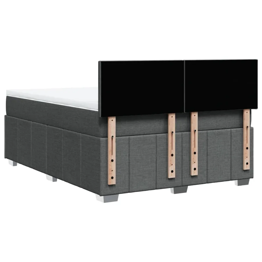 Sommier à lattes de lit avec matelas Gris foncé 160x200cm Tissu - 8