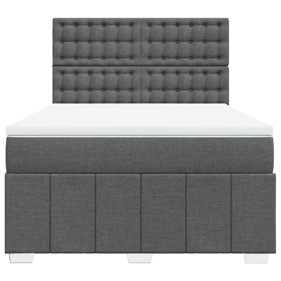 Sommier à lattes de lit avec matelas Gris foncé 160x200cm Tissu - 6