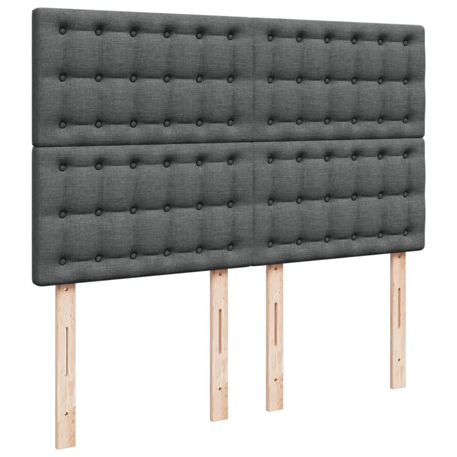 Sommier à lattes de lit avec matelas Gris foncé 160x200cm Tissu - 9