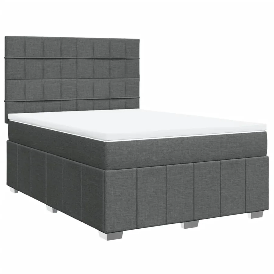 Sommier à lattes de lit avec matelas Gris foncé 160x200cm Tissu - 3