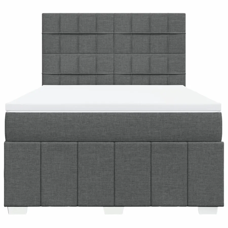 Sommier à lattes de lit avec matelas Gris foncé 160x200cm Tissu - 6