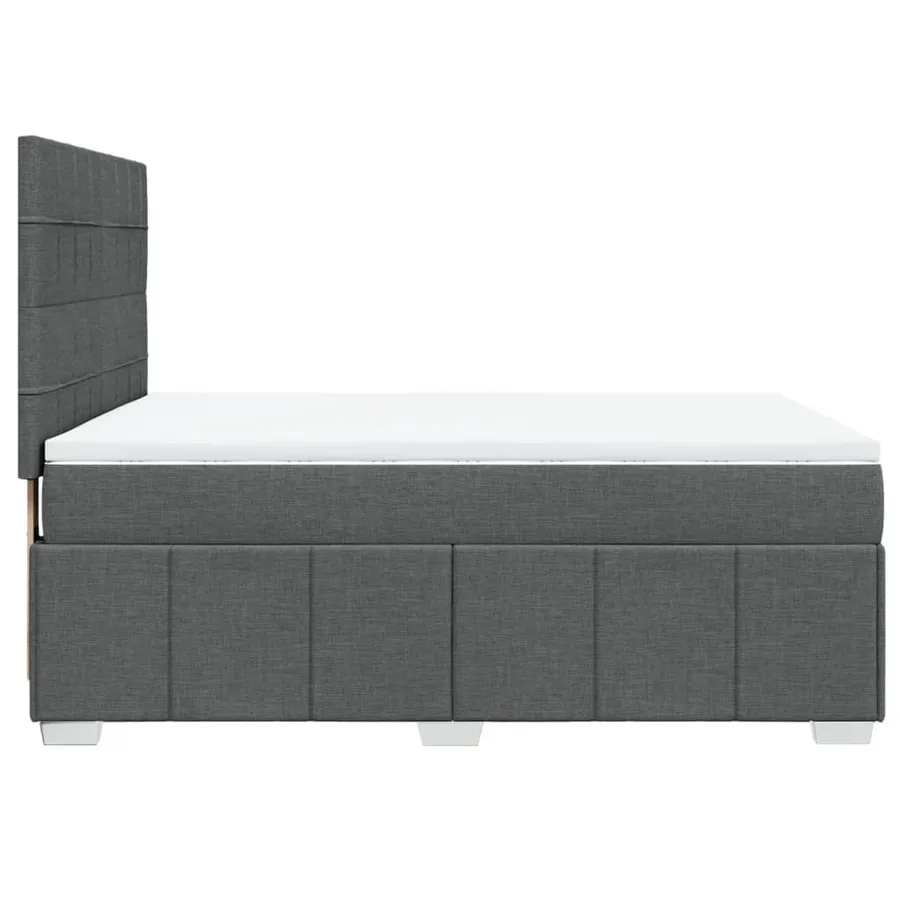 Sommier à lattes de lit avec matelas Gris foncé 160x200cm Tissu - 7