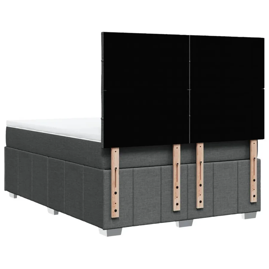 Sommier à lattes de lit avec matelas Gris foncé 160x200cm Tissu - 8