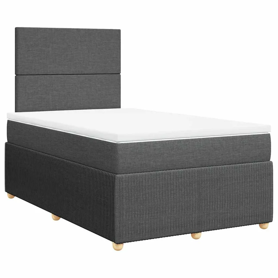 Sommier à lattes de lit avec matelas gris foncé 120x190cm tissu - 3