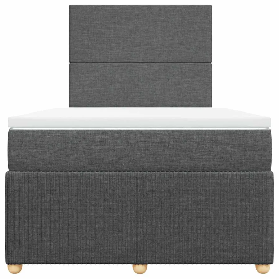 Sommier à lattes de lit avec matelas gris foncé 120x190cm tissu - 6