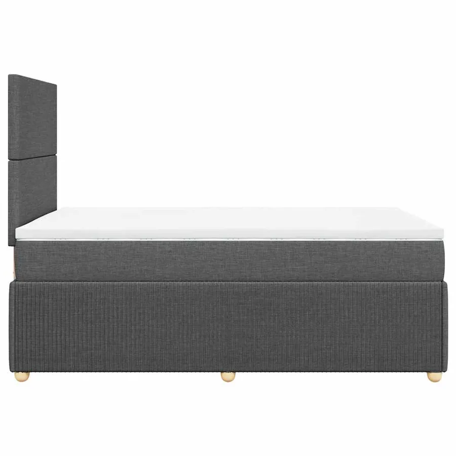 Sommier à lattes de lit avec matelas gris foncé 120x190cm tissu - 7