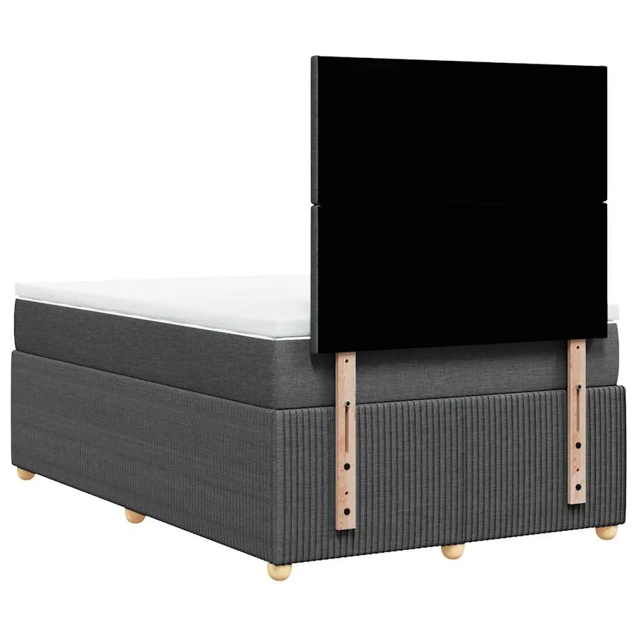 Sommier à lattes de lit avec matelas gris foncé 120x190cm tissu - 8