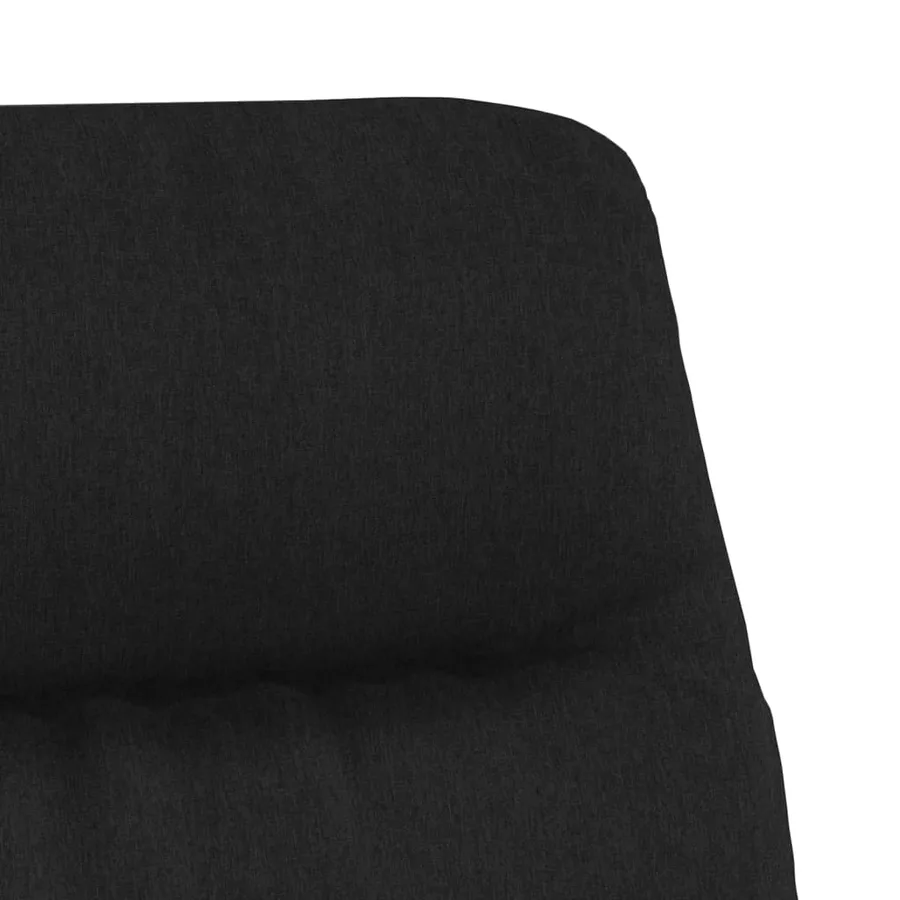 Chaise de relaxation avec tabouret Noir Tissu - 8