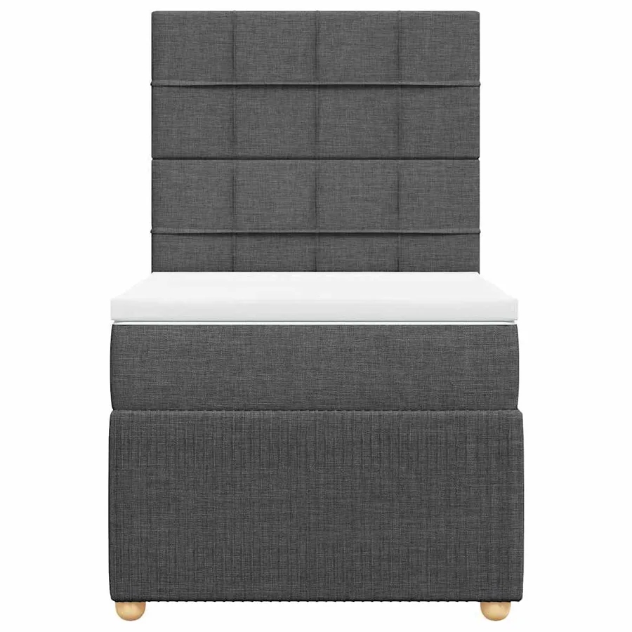 Sommier à lattes de lit avec matelas Gris foncé 90x200 cm Tissu - 6