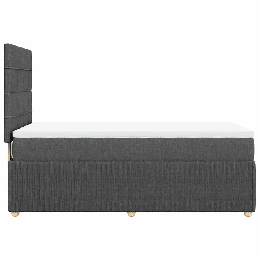Sommier à lattes de lit avec matelas Gris foncé 90x200 cm Tissu - 7