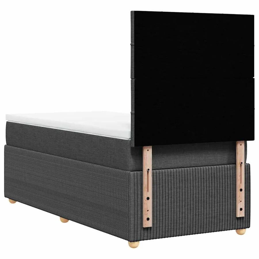 Sommier à lattes de lit avec matelas Gris foncé 90x200 cm Tissu - 8