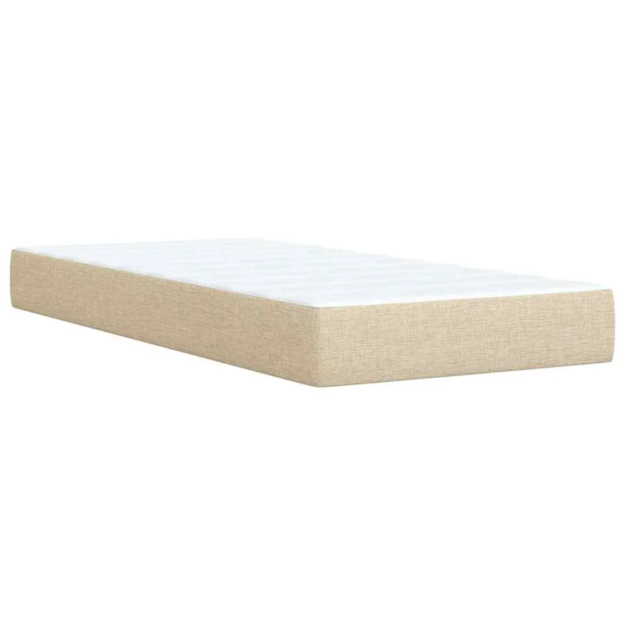 Sommier à lattes de lit avec matelas Crème 90x200 cm Tissu - 10