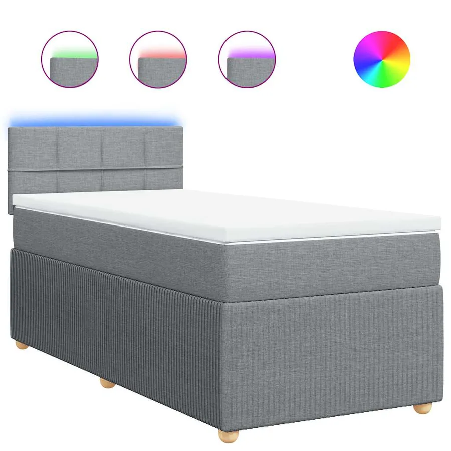 Sommier à lattes de lit avec matelas Gris clair 100x200cm Tissu - 2
