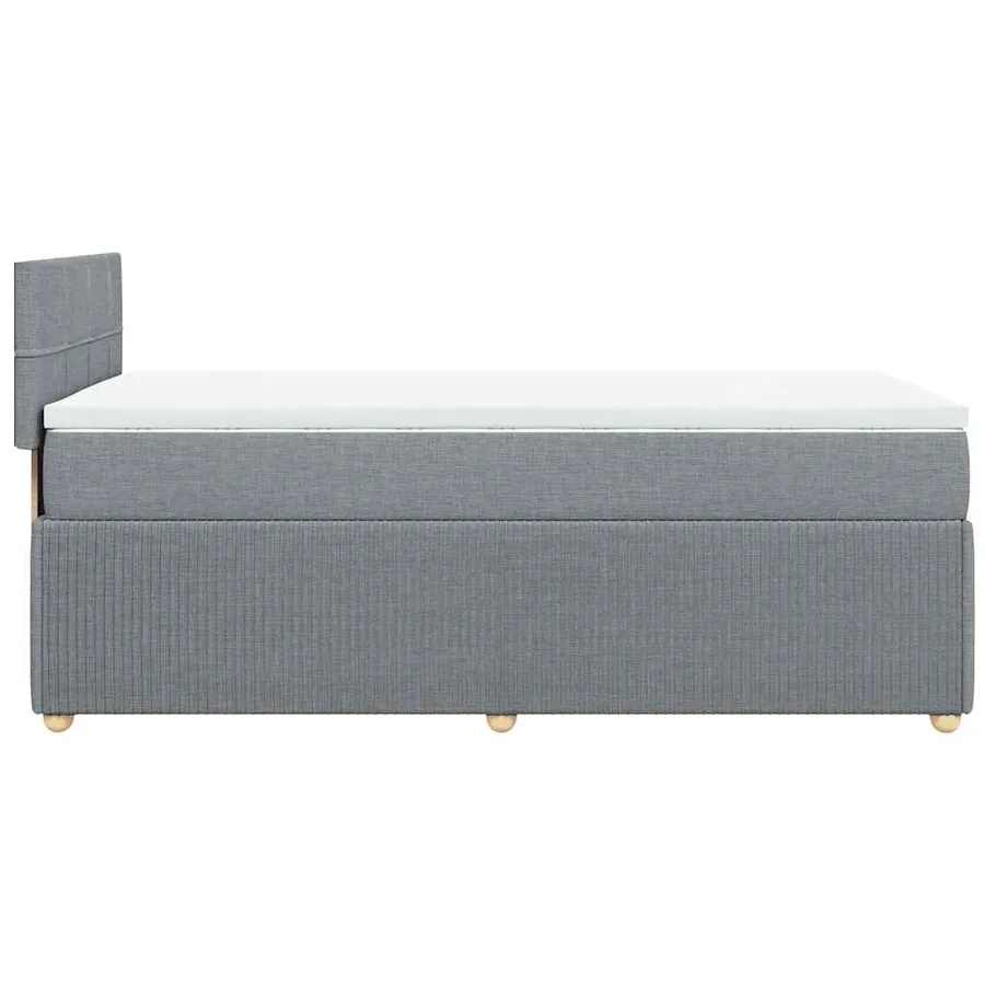 Sommier à lattes de lit avec matelas Gris clair 100x200cm Tissu - 7