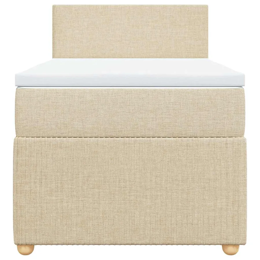 Sommier à lattes de lit avec matelas Crème 100x200 cm Tissu - 6