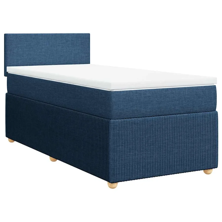 Sommier à lattes de lit avec matelas Bleu 90x200 cm Tissu - 3
