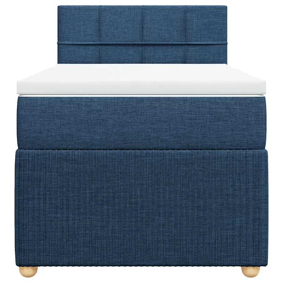 Sommier à lattes de lit avec matelas Bleu 100x200 cm Tissu - 6