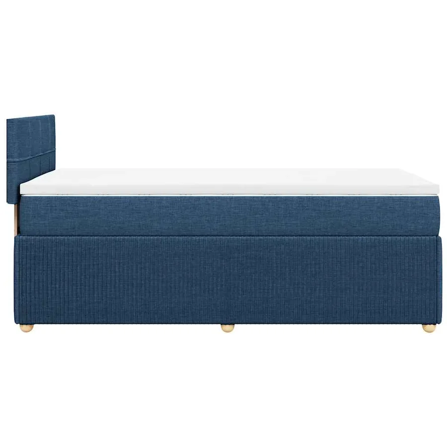 Sommier à lattes de lit avec matelas Bleu 100x200 cm Tissu - 7