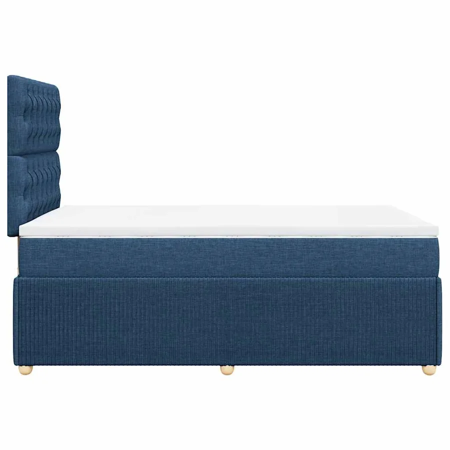 Sommier à lattes de lit avec matelas bleu 120x190 cm tissu - 5
