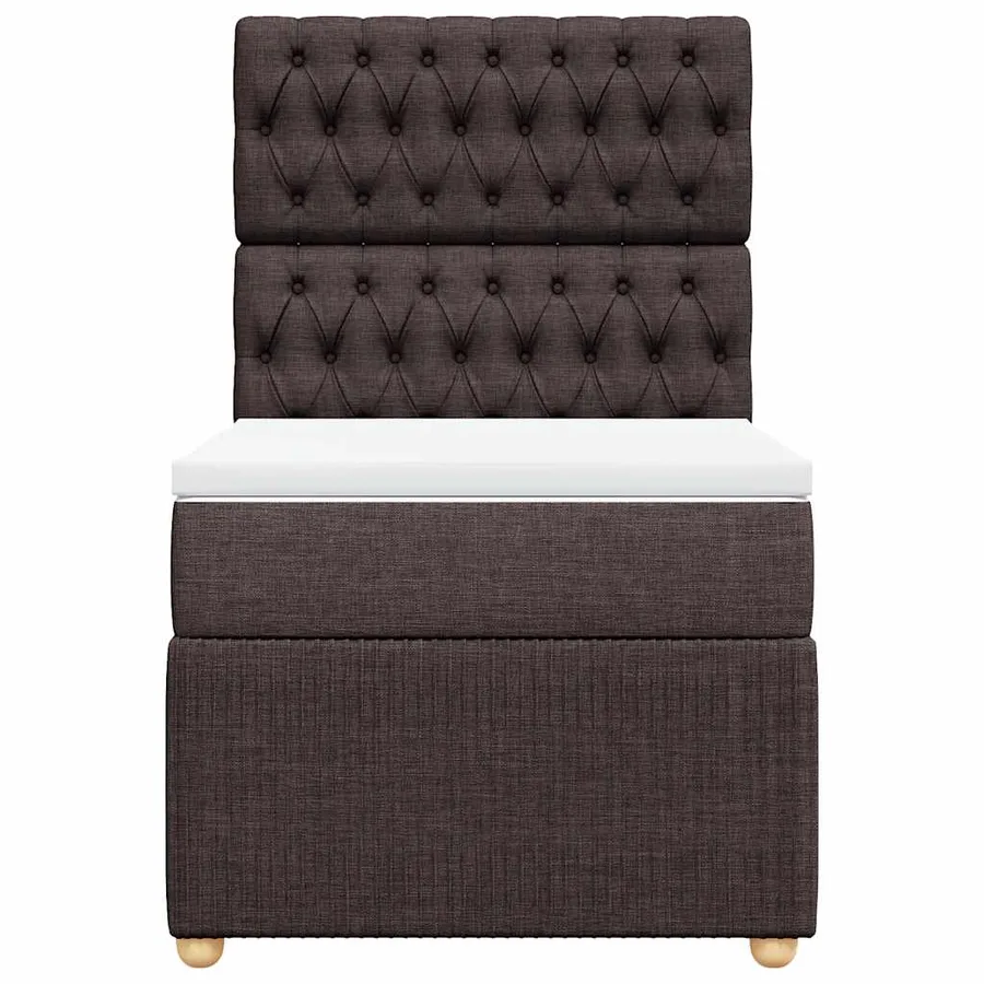 Sommier à lattes de lit avec matelas Marron foncé 100x200 cm - 6