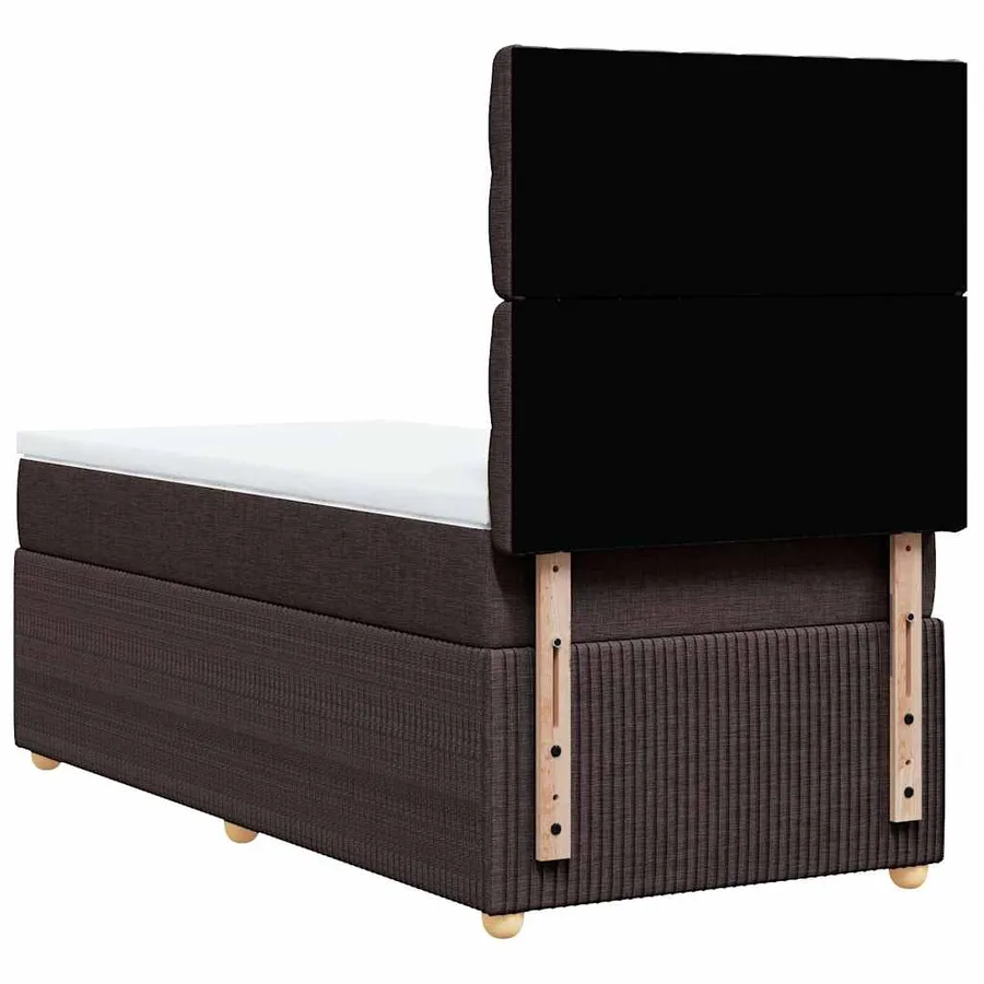Sommier à lattes de lit avec matelas Marron foncé 100x200 cm - 8