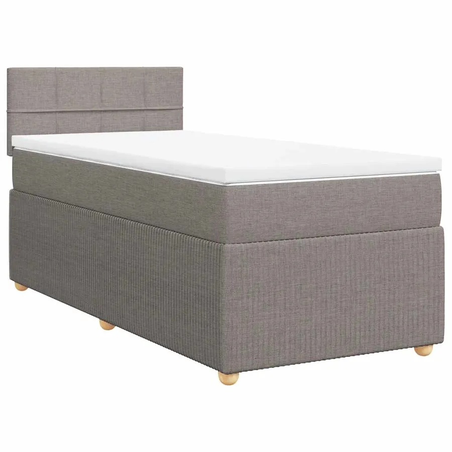 Sommier à lattes de lit avec matelas Taupe 100x200 cm Tissu - 3
