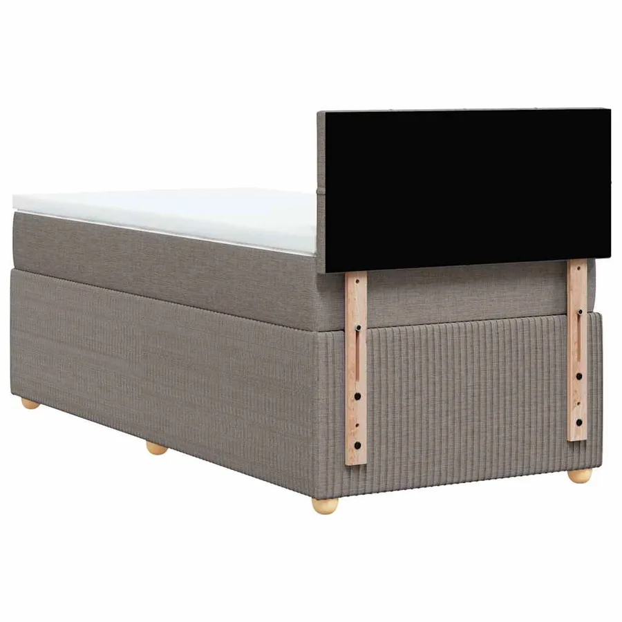 Sommier à lattes de lit avec matelas Taupe 100x200 cm Tissu - 8