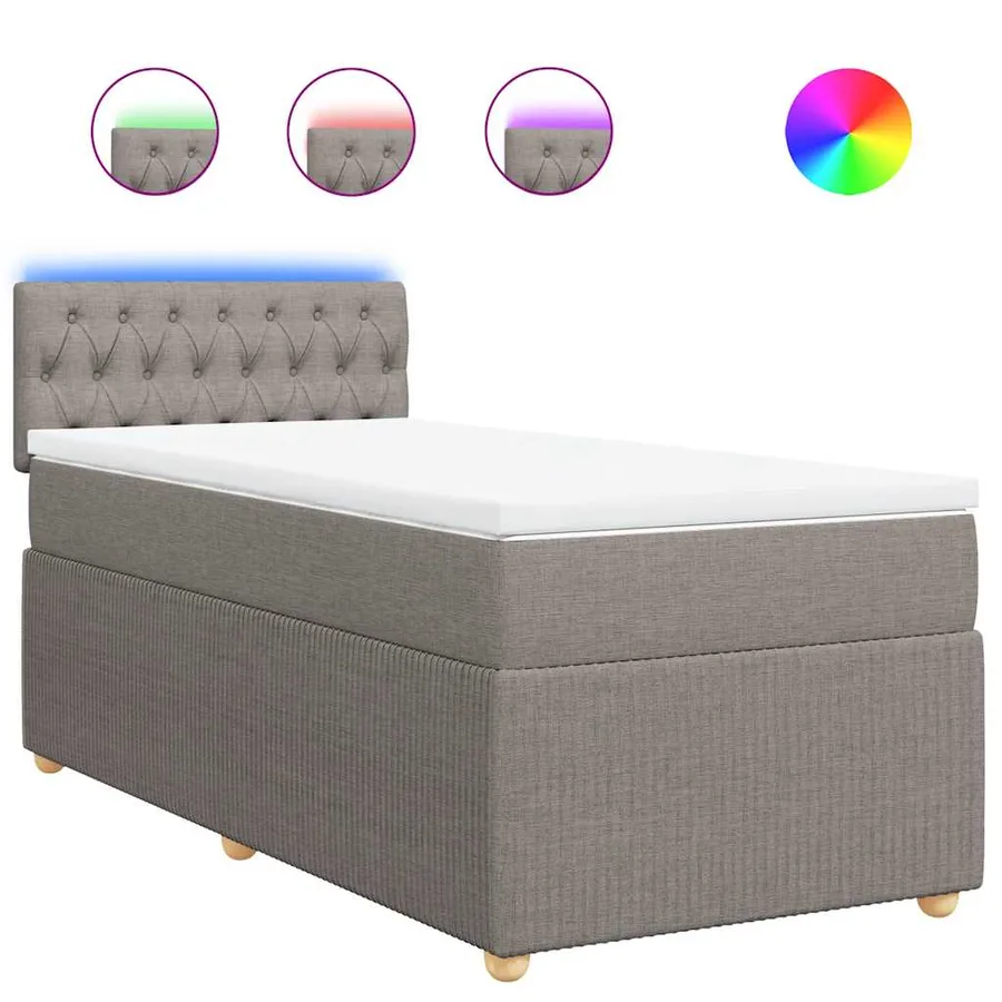 Sommier à lattes de lit avec matelas Taupe 100x200 cm Tissu - 2