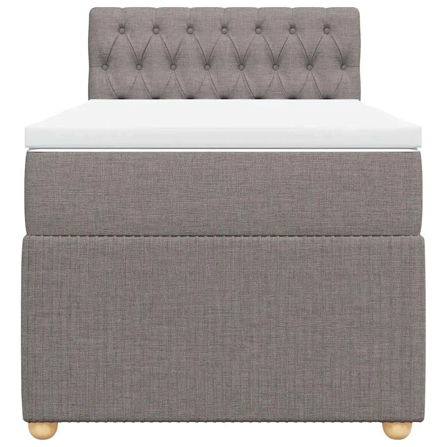 Sommier à lattes de lit avec matelas Taupe 100x200 cm Tissu - 6