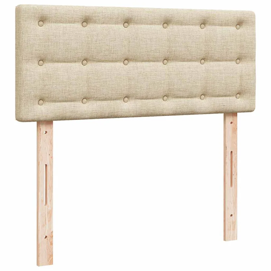 Sommier à lattes de lit avec matelas crème 120x190 cm tissu - 7