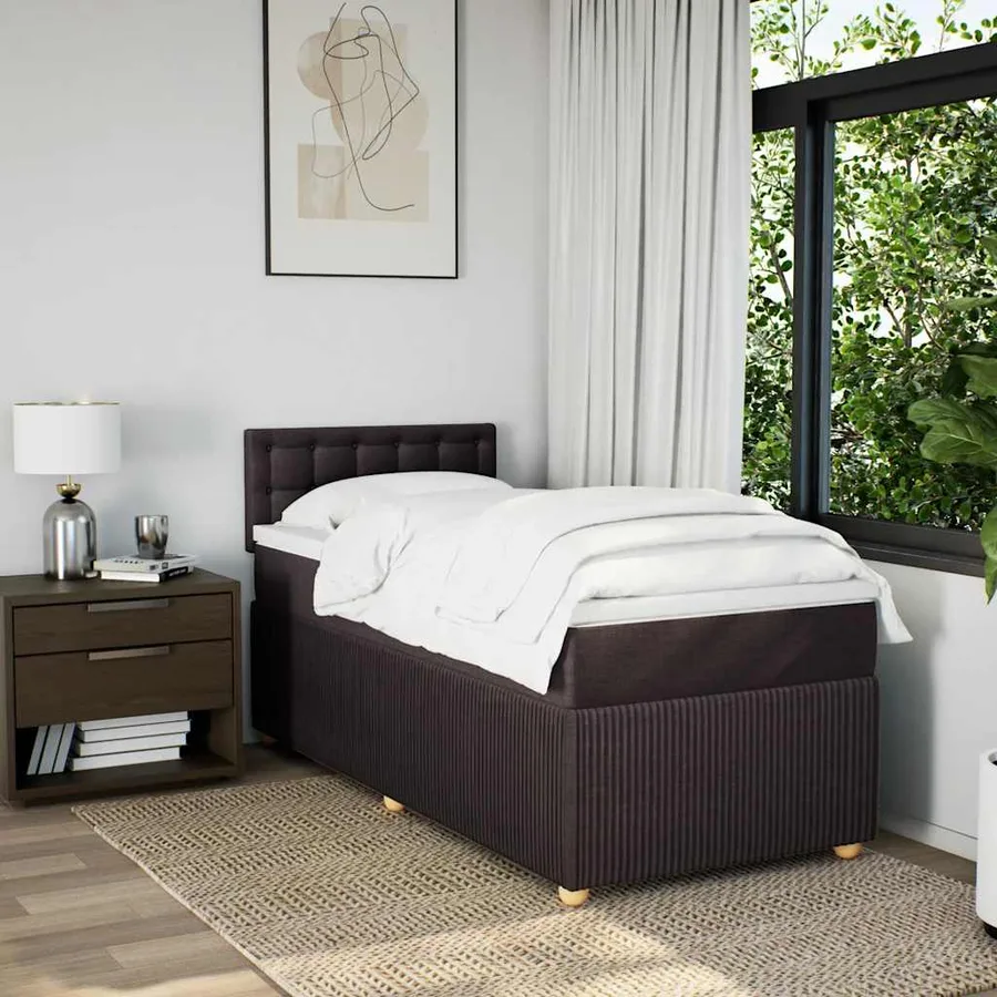Sommier à lattes de lit avec matelas Marron foncé 100x200 cm - 3