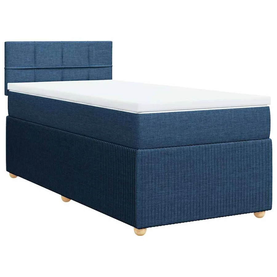 Sommier à lattes de lit avec matelas Bleu 100x200 cm Tissu - 2