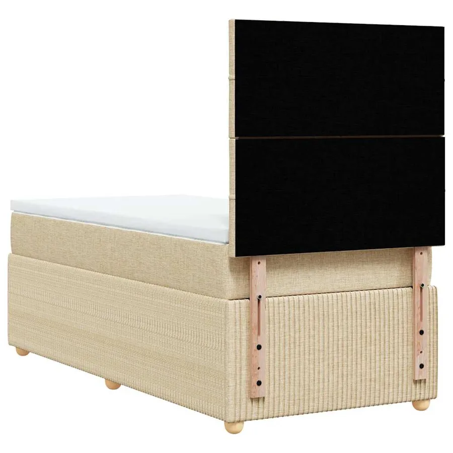 Sommier à lattes de lit avec matelas Crème 100x200 cm Tissu - 6