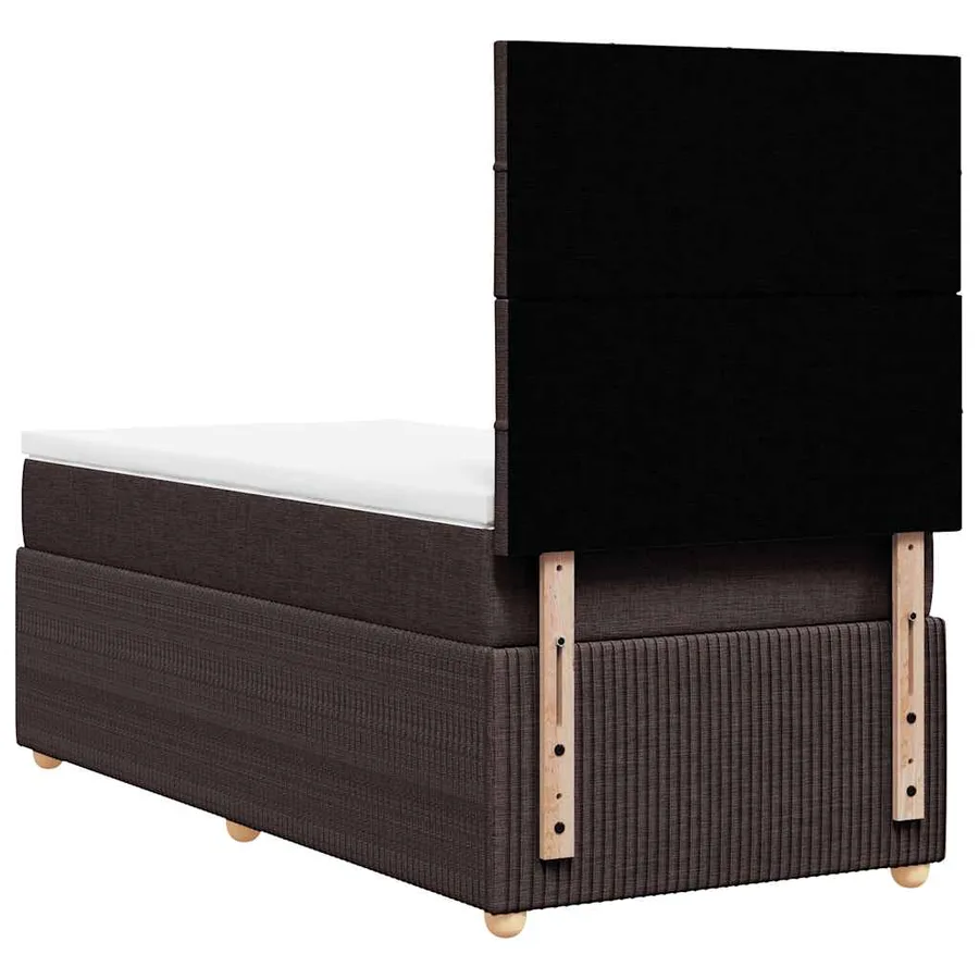 Sommier à lattes de lit avec matelas Marron foncé 100x200 cm - 6
