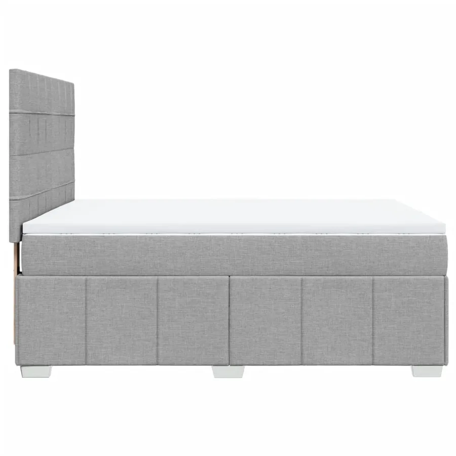 Sommier à lattes de lit avec matelas Gris clair 160x200cm Tissu - 5