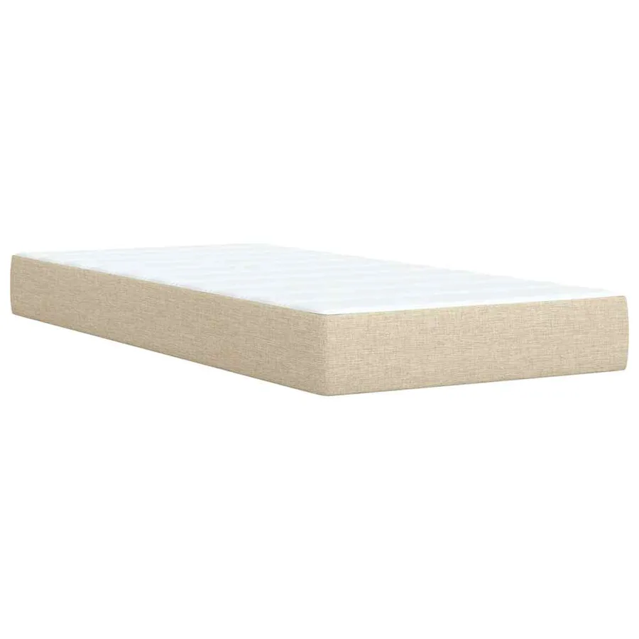 Sommier à lattes de lit avec matelas Crème 90x200 cm Tissu - 10
