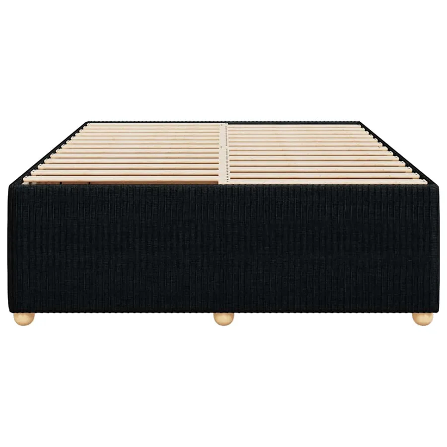 Cadre de lit sans matelas noir 140x200 cm tissu - 4