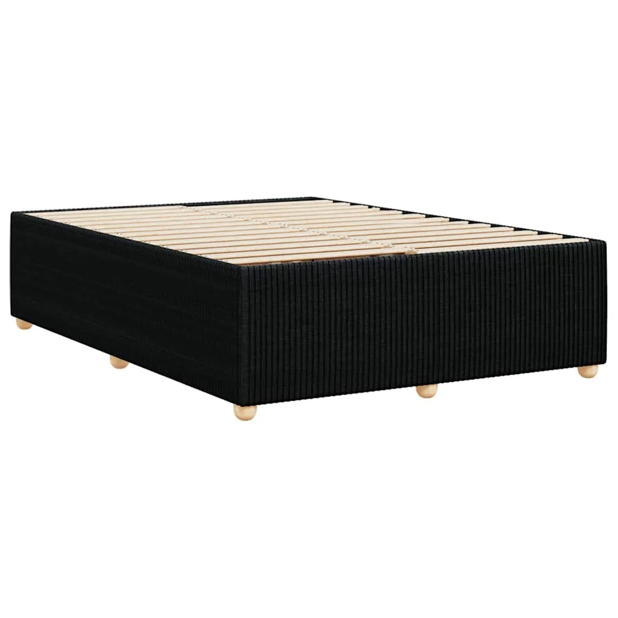 Cadre de lit sans matelas noir 140x200 cm tissu - 6