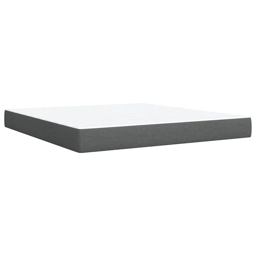 Sommier à lattes de lit avec matelas Gris foncé 180x200cm Tissu - 8