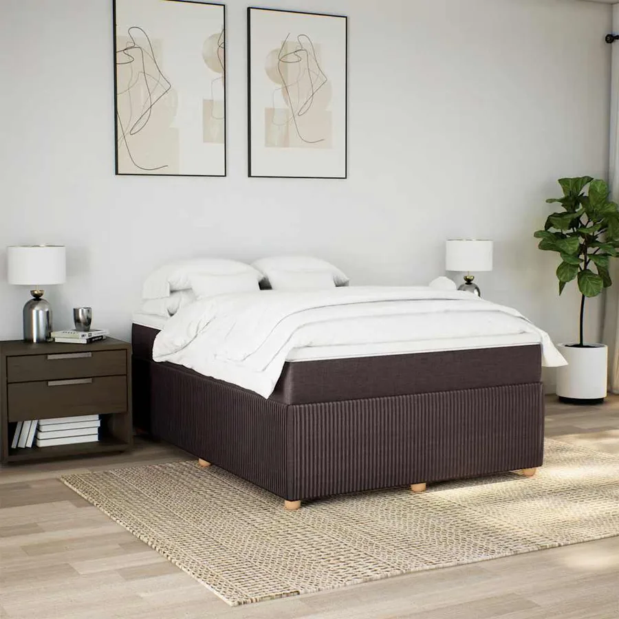 Sommier à lattes de lit avec matelas Marron foncé 140x200 cm - 3