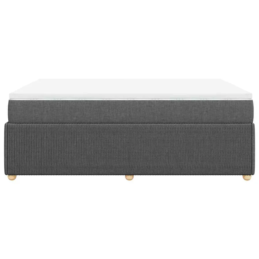 Sommier à lattes de lit avec matelas Gris foncé 140x190cm Tissu - 5