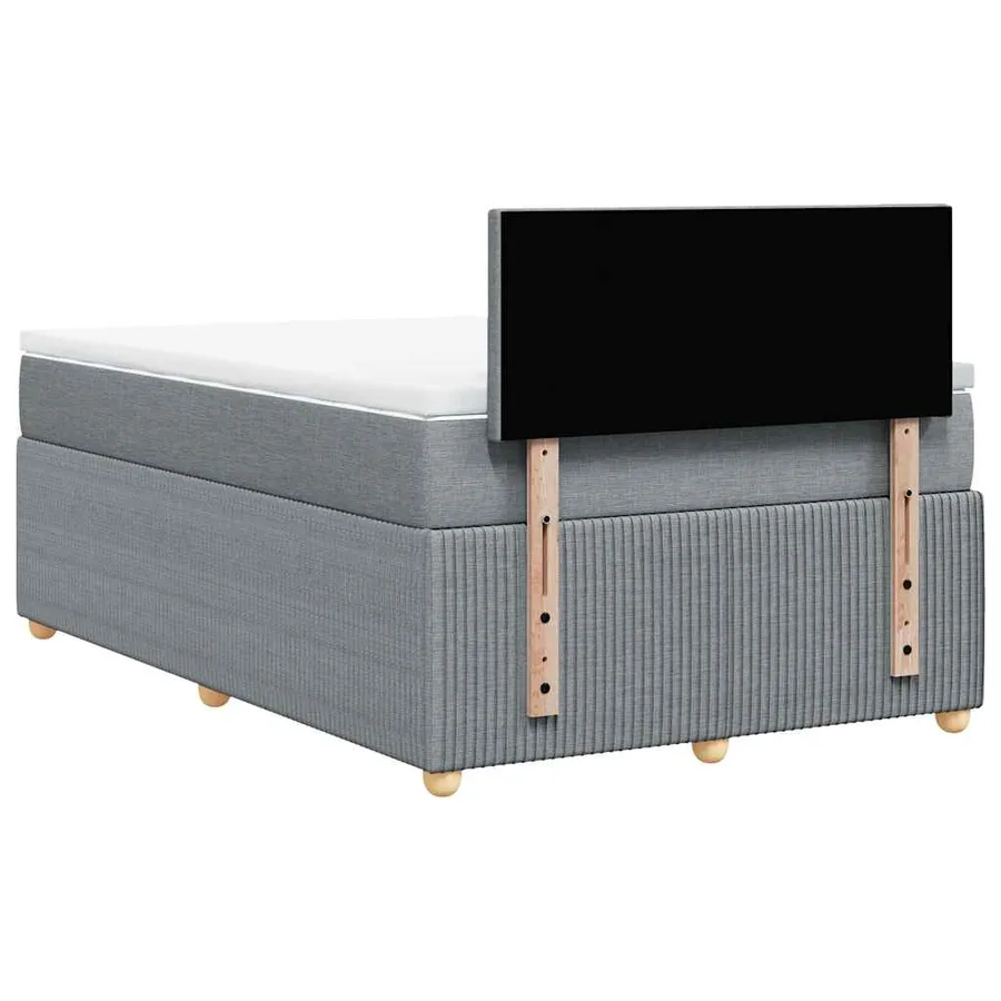 Sommier à lattes de lit avec matelas Gris clair 120x200cm Tissu - 6