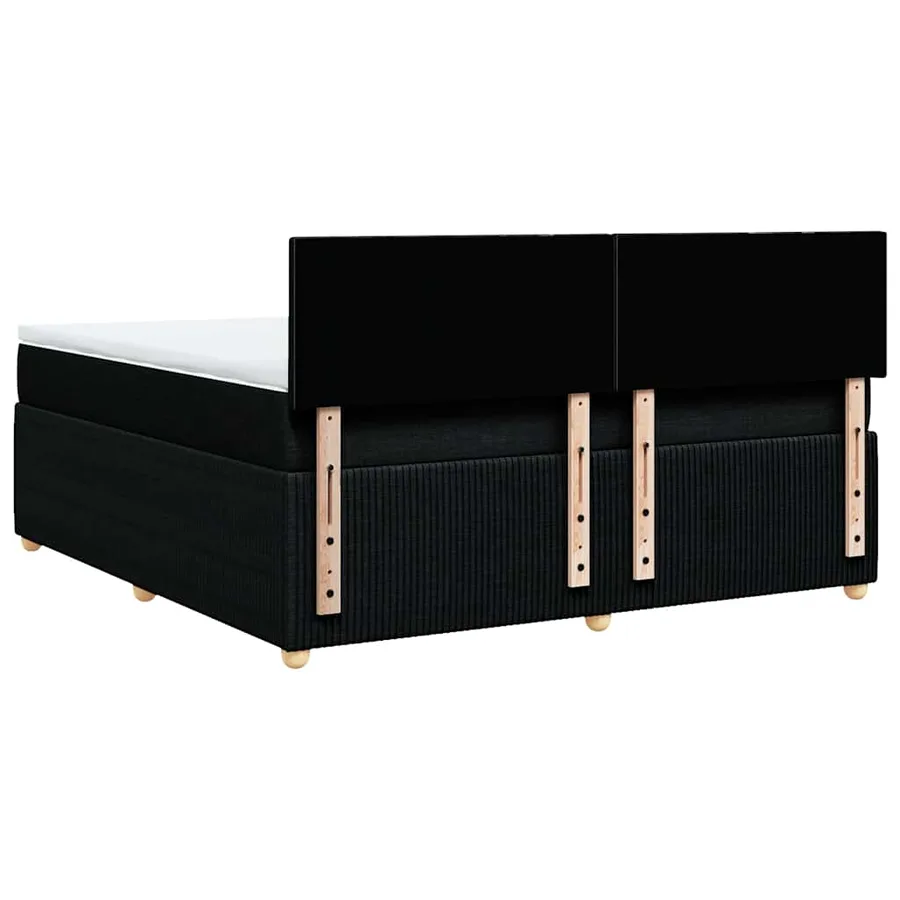 Sommier à lattes de lit avec matelas Noir 180x200 cm Tissu - 6