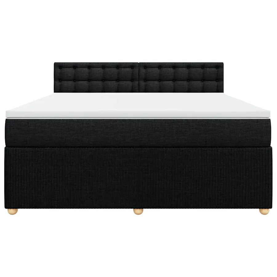 Sommier à lattes de lit avec matelas Noir 180x200 cm Tissu - 4