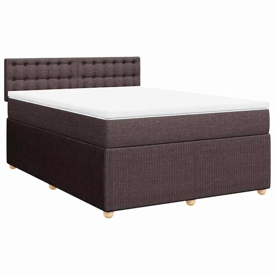 Sommier à lattes de lit avec matelas Marron foncé 140x200 cm - 2