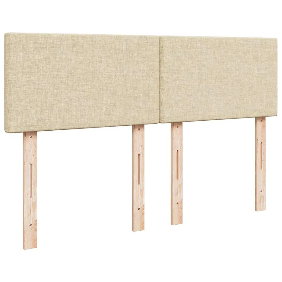 Sommier à lattes de lit avec matelas Crème 140x200 cm Tissu - 7