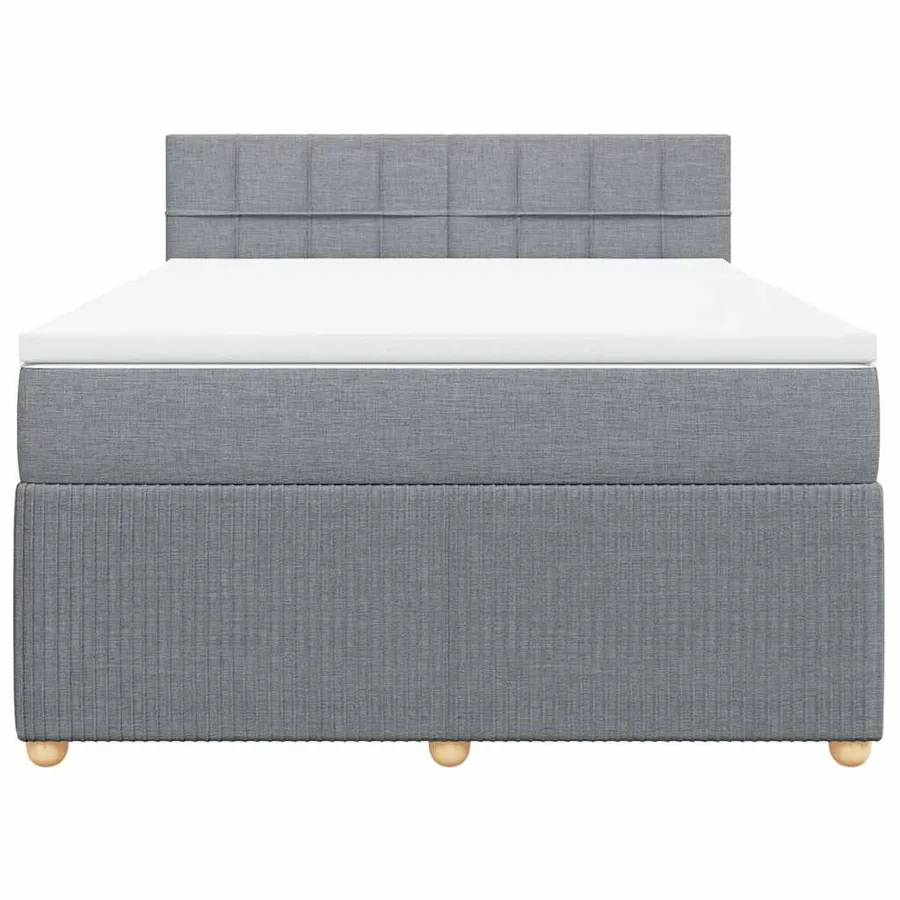 Sommier à lattes de lit avec matelas Gris clair 160x200cm Tissu - 4