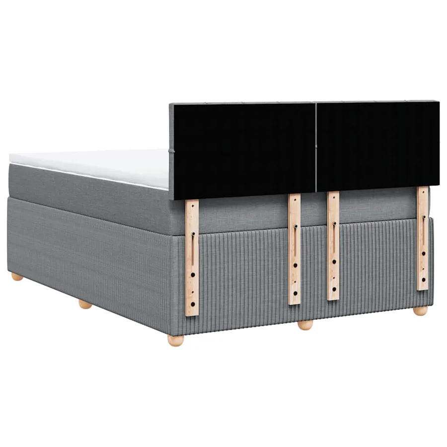 Sommier à lattes de lit avec matelas Gris clair 160x200cm Tissu - 6