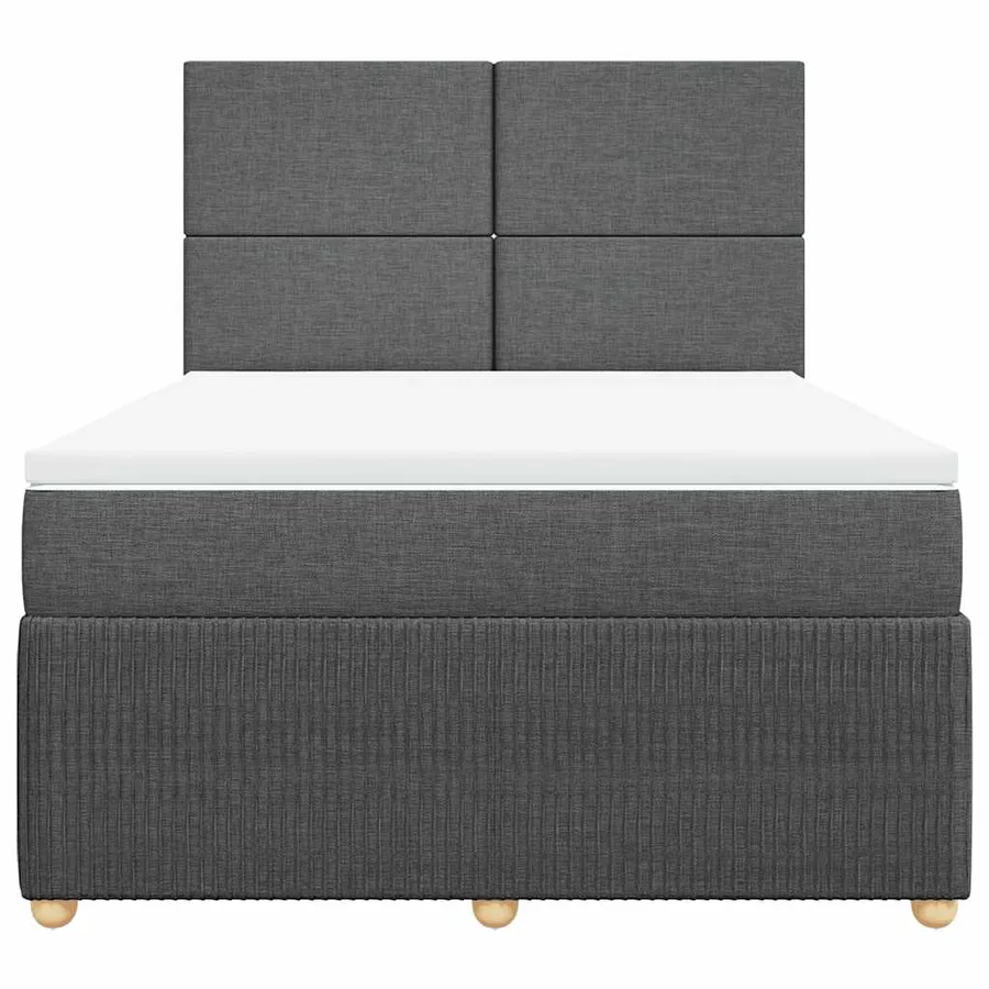 Sommier à lattes de lit avec matelas Gris foncé 160x200cm Tissu - 6